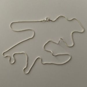 Unisex 925 silver wheat chain necklace 17.75 inches
